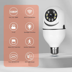 WIFI Wireless 1080p Light Socket Bulb Security Camera Floodlight Night Vision Motion Detection with Two-Way Audio