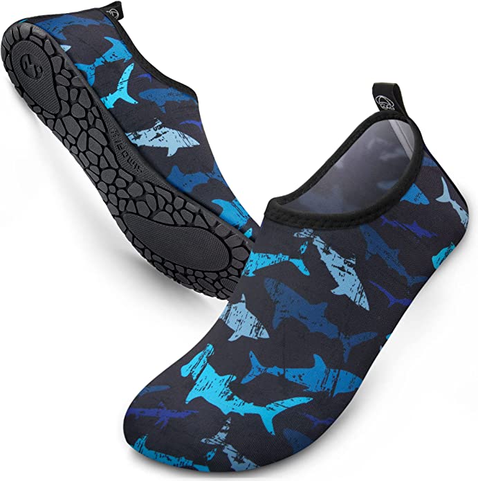 Water Shark Women Barefoot Aqua Slip-on Shoes for Indoor Outdoor