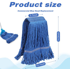 Premium Commercial Mop Head Standard Replacement Floor Cleaning Wet Mop Heads Head Refills Heavy Duty General Refills for Industrial Cleaning