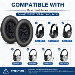 Bose Headphones Replacement Ear Pads for QuietComfort QC35/35ii/25/2/15 Ear Cushions for QC35 QC35ii QC25 QC2 QC15 Ae2 Ae2i Ae2w Sound True & SoundLink