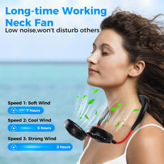 Portable Rechargeable Neck Fan for Travel Sports Walking Outdoor Working Out
