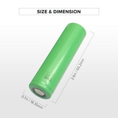 2-Pack Replacement IMR 18650 Flat Top Battery