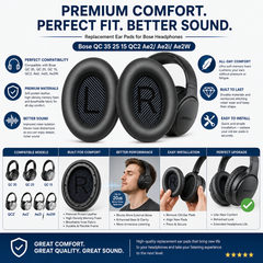 Bose Headphones Replacement Ear Pads for QuietComfort QC35/35ii/25/2/15 Ear Cushions for QC35 QC35ii QC25 QC2 QC15 Ae2 Ae2i Ae2w Sound True & SoundLink