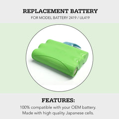Midland BATT-3R Replalcement Battery Pack for BATT3R MID-AVP14, LXT600 LXT-600, LXT630 LXT-630, LXT630X3 LXT-630X3, LXT633, T50, T60, T51, T61, T55, T65, X-Talker Two Way Radios