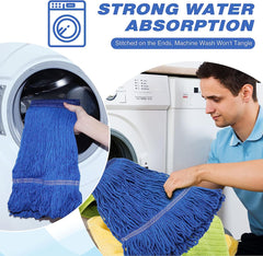 Premium Commercial Mop Head Standard Replacement Floor Cleaning Wet Mop Heads Head Refills Heavy Duty General Refills for Industrial Cleaning