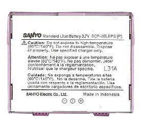 Sanyo Scp 26Lbpsp Battery