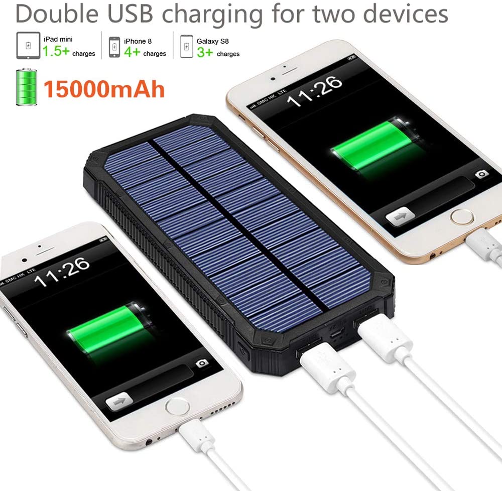 Solar Power Bank with Dual USB Ports