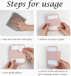 6-Pack Wall Mount Holder with Adhesive for TV Remote Controls and Cell Phones