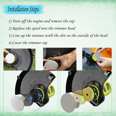 2-Pack Spool Caps Replacement Covers for Ryobi Ryobi 18V 24V 40V Cordless Electric Trimmers 993373001 for P2000 P2005 P2006 RY24021 Weed Eater Parts