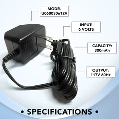 Vtech U060030A12V 6V 300mA AC Power Supply Adapter for AT&T VTech Cordless Phone