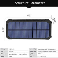 Solar Power Bank with Dual USB Ports