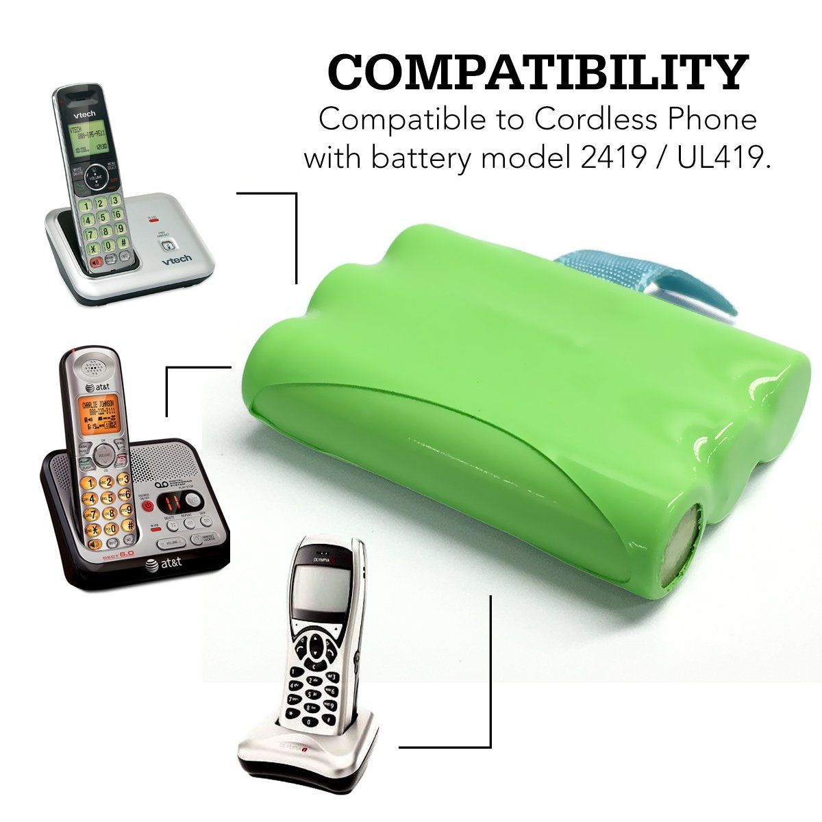 AT&T  E1225 Cordless Phone Battery
