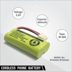 Vtech BT183342/BT283342 Cordless Phone Battery Pack 2.4V 400mAh for AT&T Cordless Phone