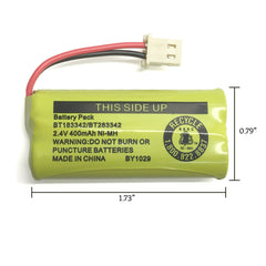 Vtech BT183342/BT283342 Cordless Phone Battery Pack 2.4V 400mAh for AT&T Cordless Phone